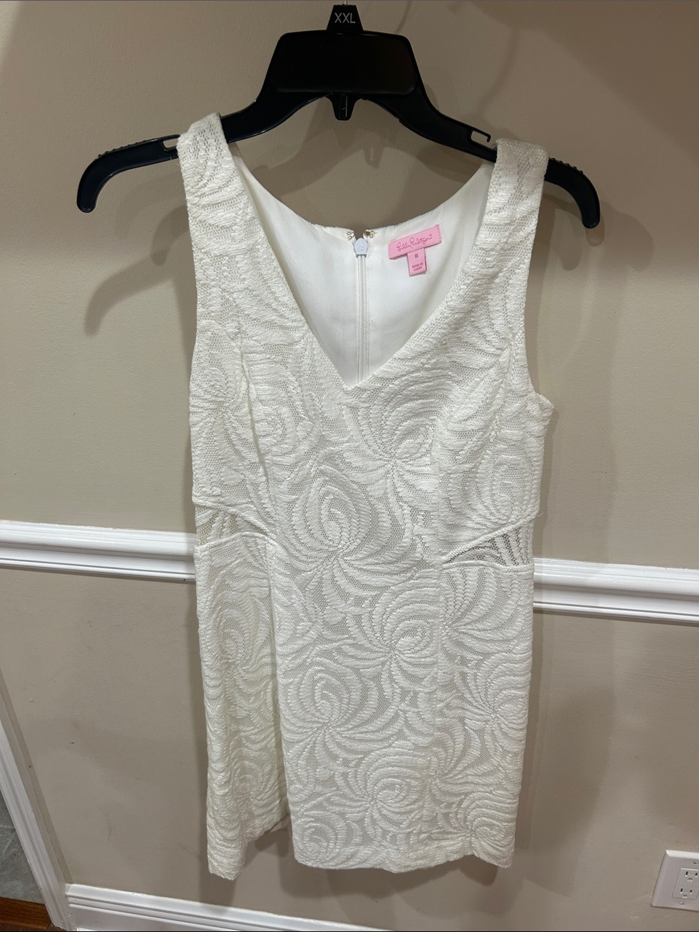 Lilly Pulitzer White Textured Floral Swirl Mini Dress